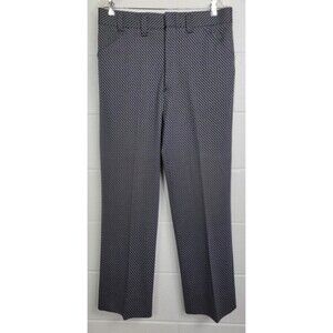 Vintage Cesare Larini E Figlio‎ Mens Blue Check Polyester Leisure Pants 35